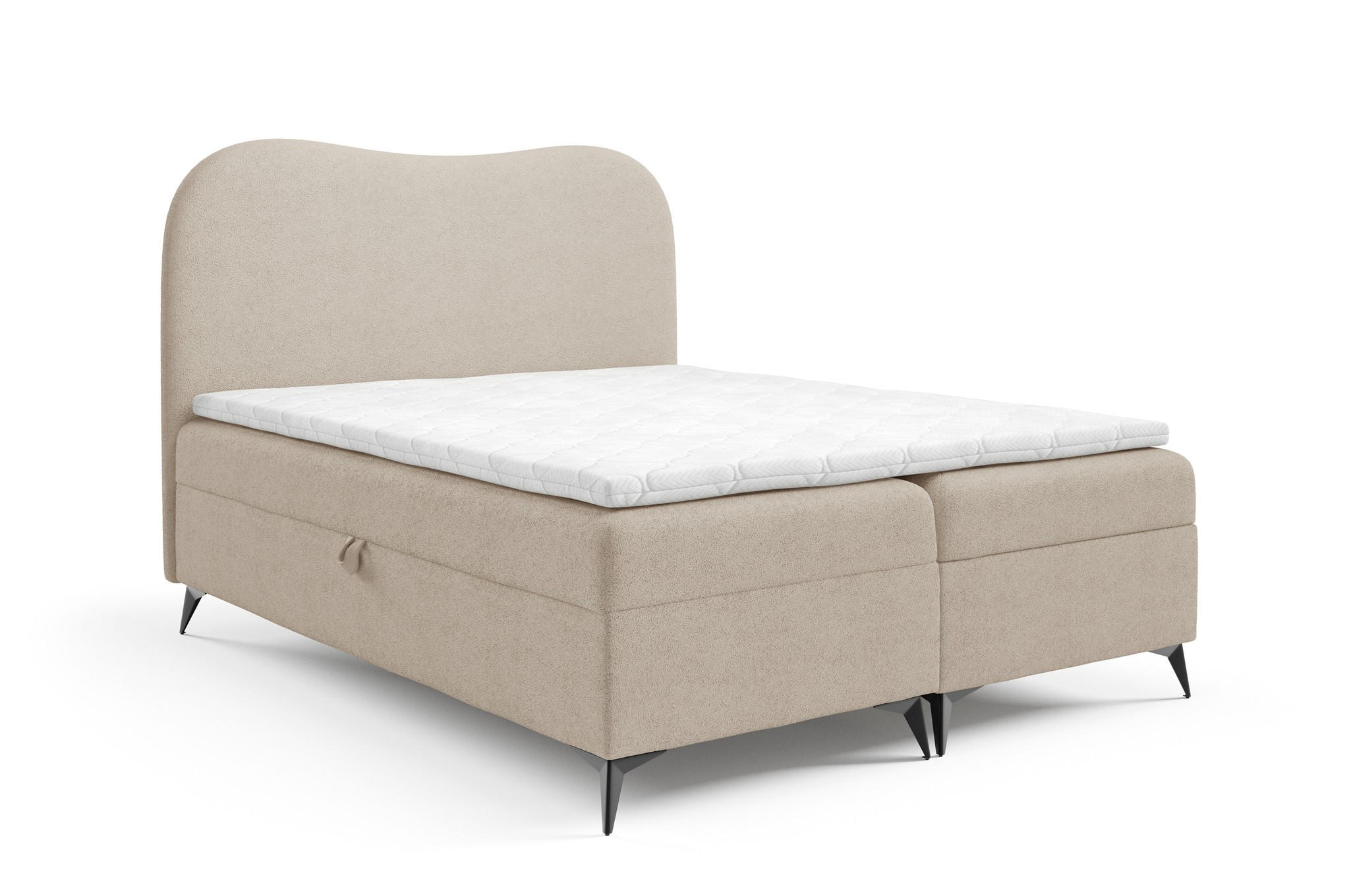BOXBETT Blair - Beige, Holzwerkstoff/Textil (120/200cm) - Fun Möbel