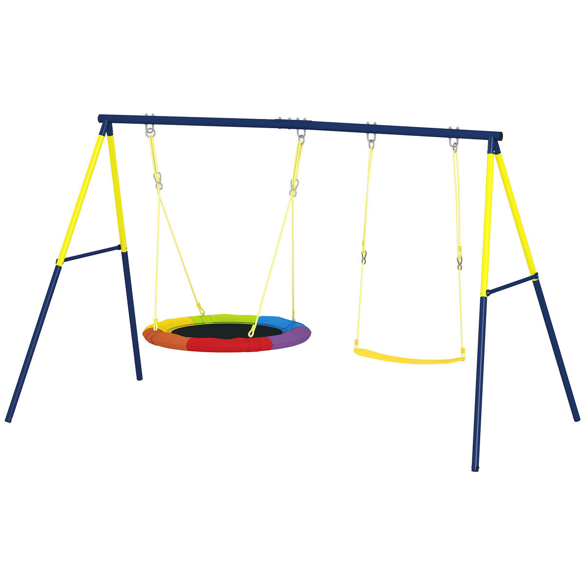 SCHAUKEL DE-17996 mit Nestschaukel & Pendelschaukel Multicolor - Multicolor, Metall (160/265cm) - ComfortXL