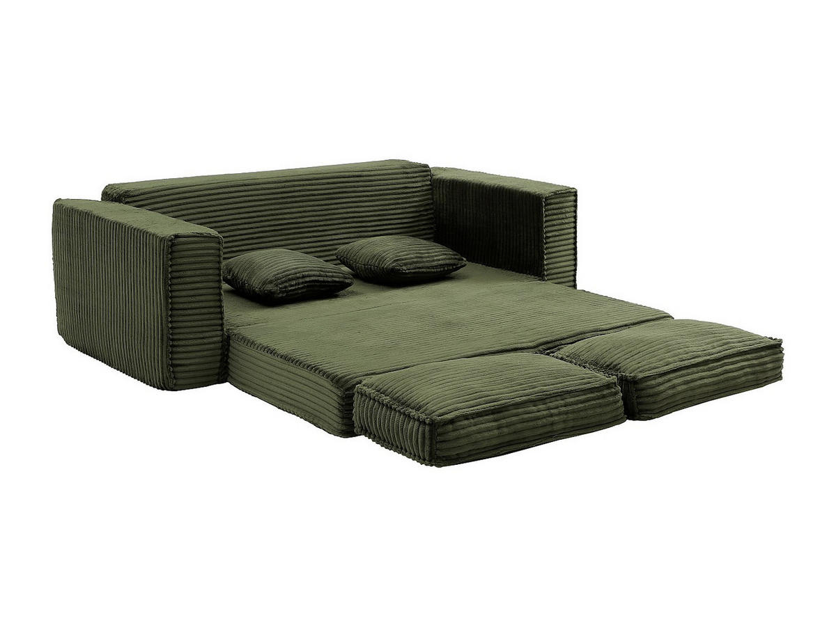 SCHLAFSOFA - 3 Personen - samt - khaki Kitilo - Schlammfarben, Textil (213/85/109cm) - Vente-Unique