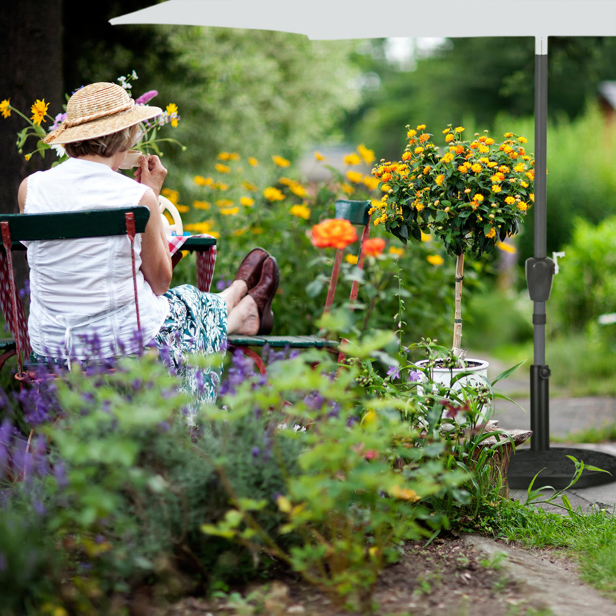 STOJALO za dežnike - črna, kovina/umetna masa (50/32cm) - Relaxdays