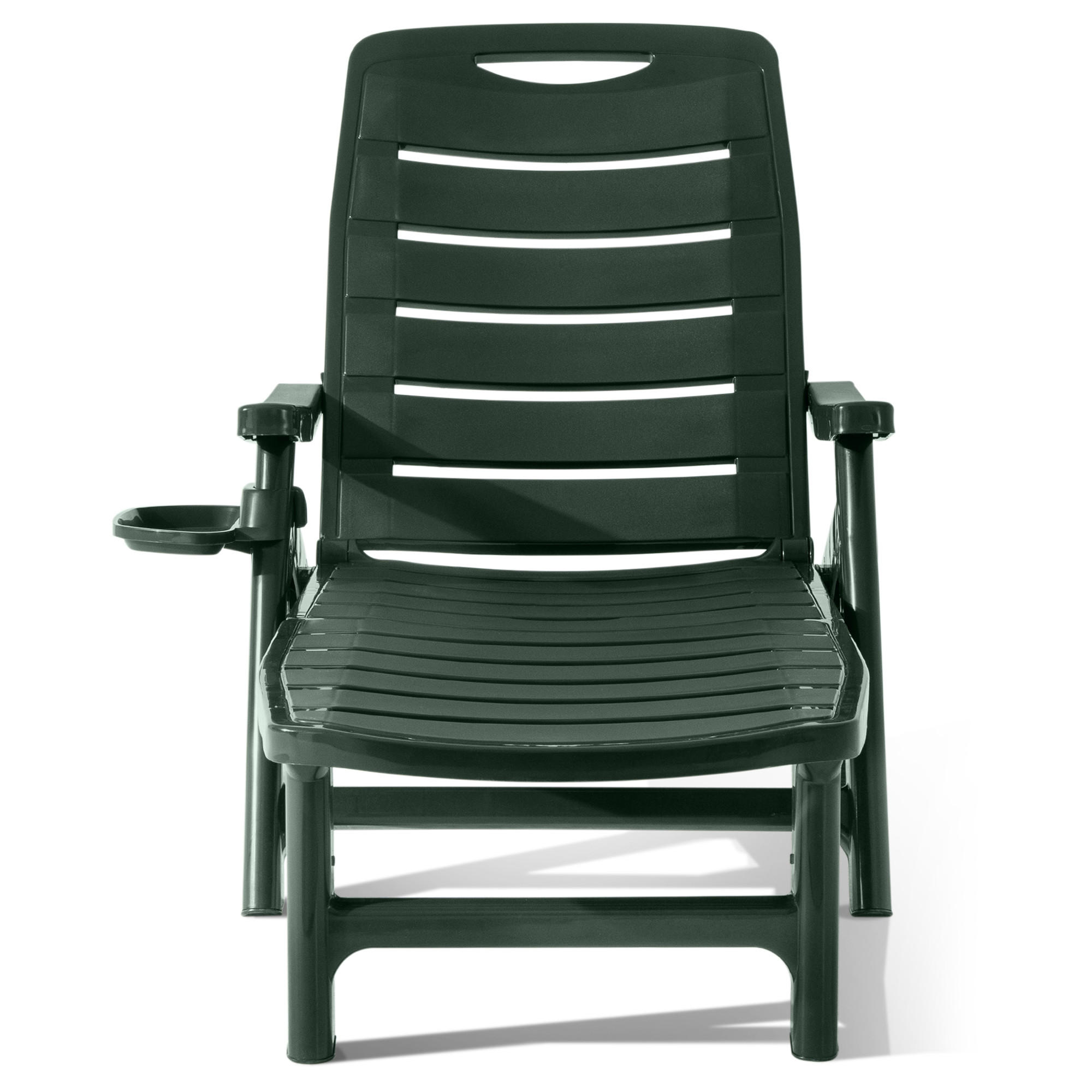 SONNENLIEGE TIDIA, Dunkelgrün - Dunkelgrün, Kunststoff (73/105/146cm) - KONSIMO®