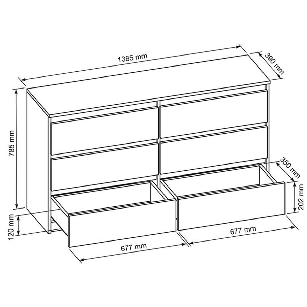 KOMMODE mit Schubladen Weiß mit HochglanzFronte 138,6 x 78,5 x 39 cm - Weiß Hochglanz, Holzwerkstoff (138.6/78.5/39cm) - MebLocker