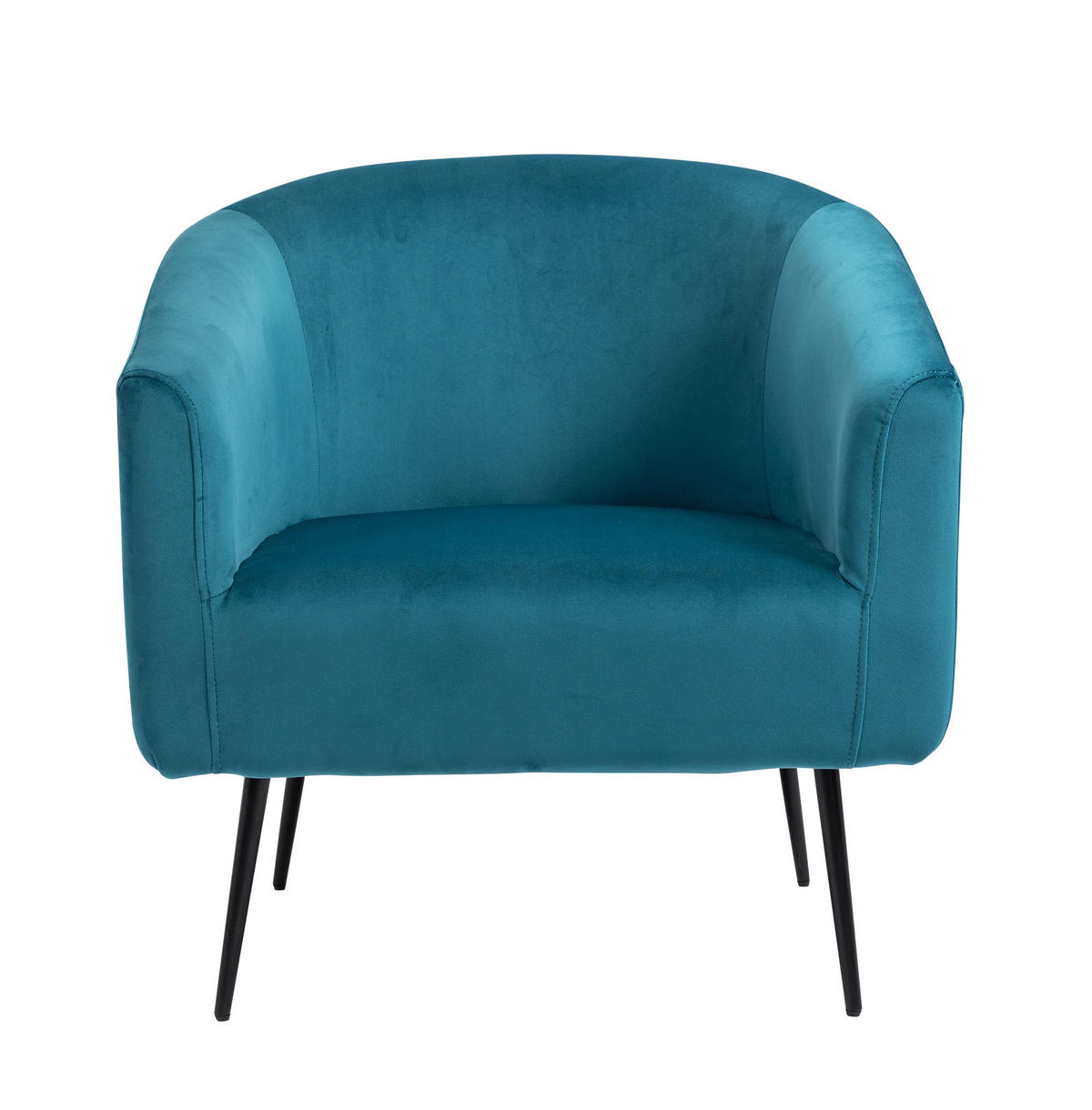 SESSEL Samt Blau - Blau, Textil (75/76/65cm) - Nordlys