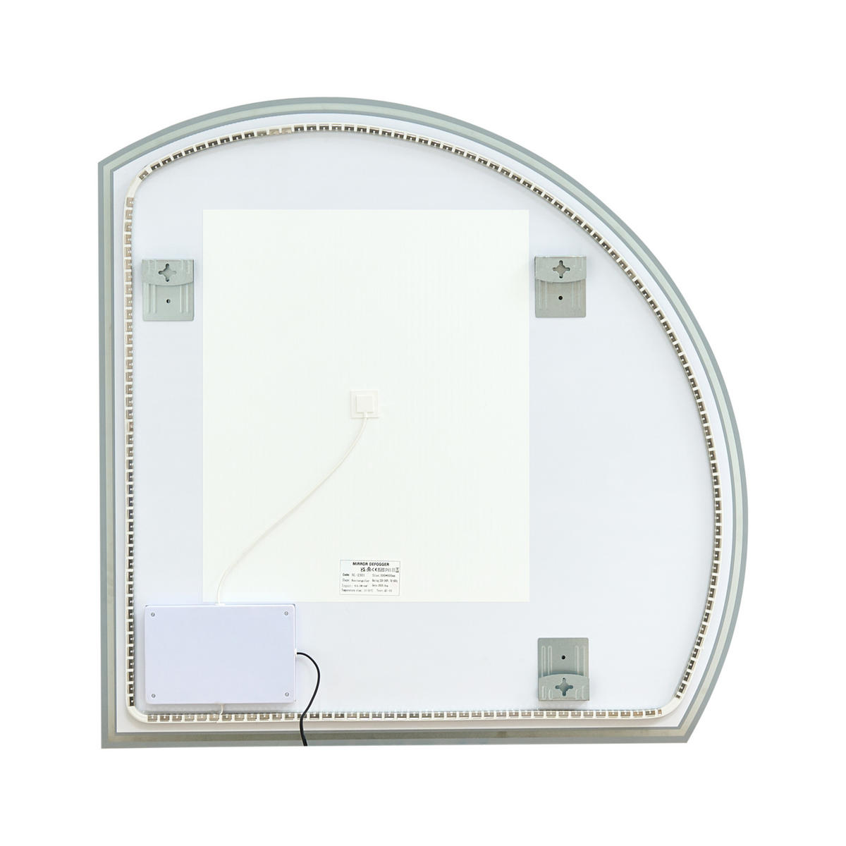 OGLINDĂ DE BAIE CU LED 100/100 cm argintie Ozenay - argintiu, sticlă (100/100/2cm) - Beliani