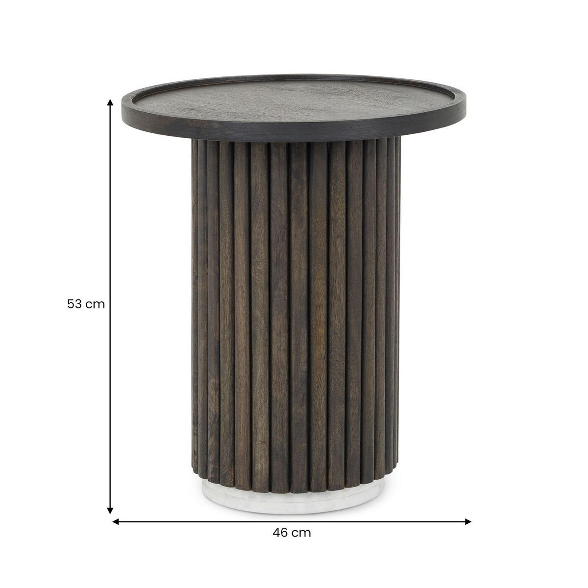 COUCHTISCH SARDA braun/weiß - Braun/Weiß, Naturmaterialien/Holz (46/46/53cm) - IDIMEX