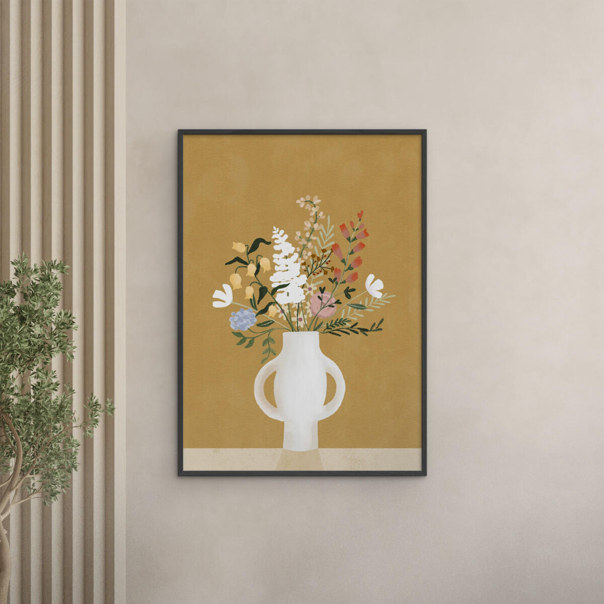 POSTER mit Rahmen Goed Blauw - Autumn Bouquet - Schwarz/Braun, Holz/Papier (70/100cm) - Poster&Frame