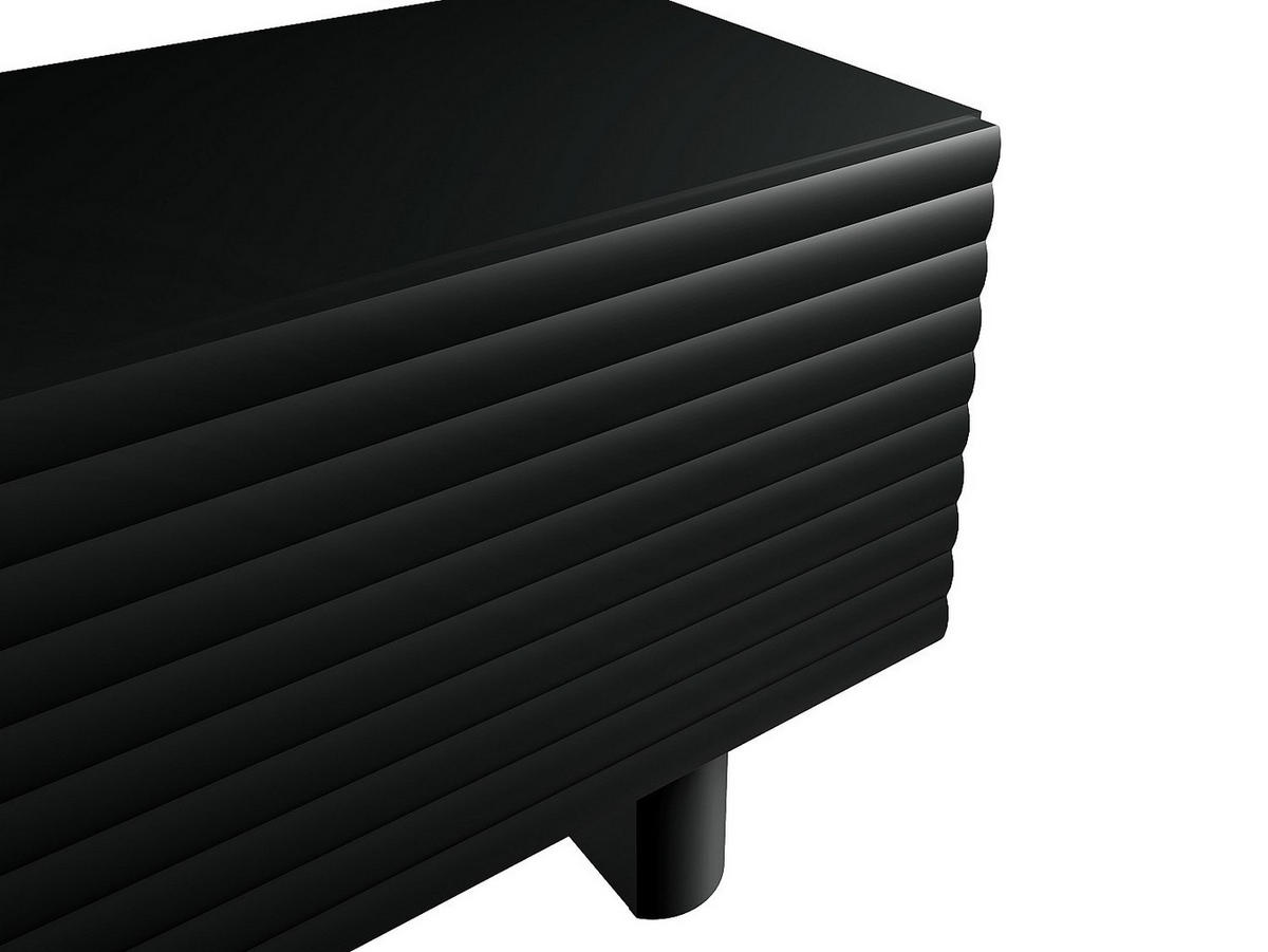 TV-MÖBEL mit 2 Türen - MDF - 180 cm - Schwarz - LUDIMA - Schwarz, Holz (180/46.1/36.8cm) - Vente-Unique