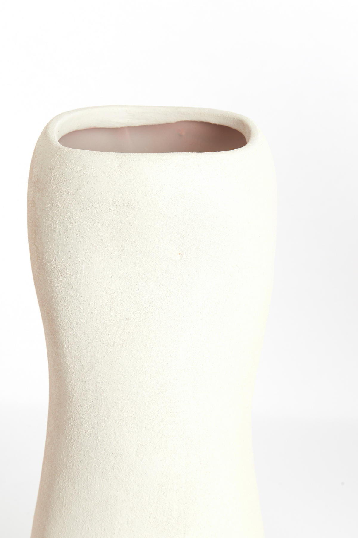 VAZE Serafina Weiß 15.5/15.5/38 cm - Weiß, Keramik (38cm) - Light & Living