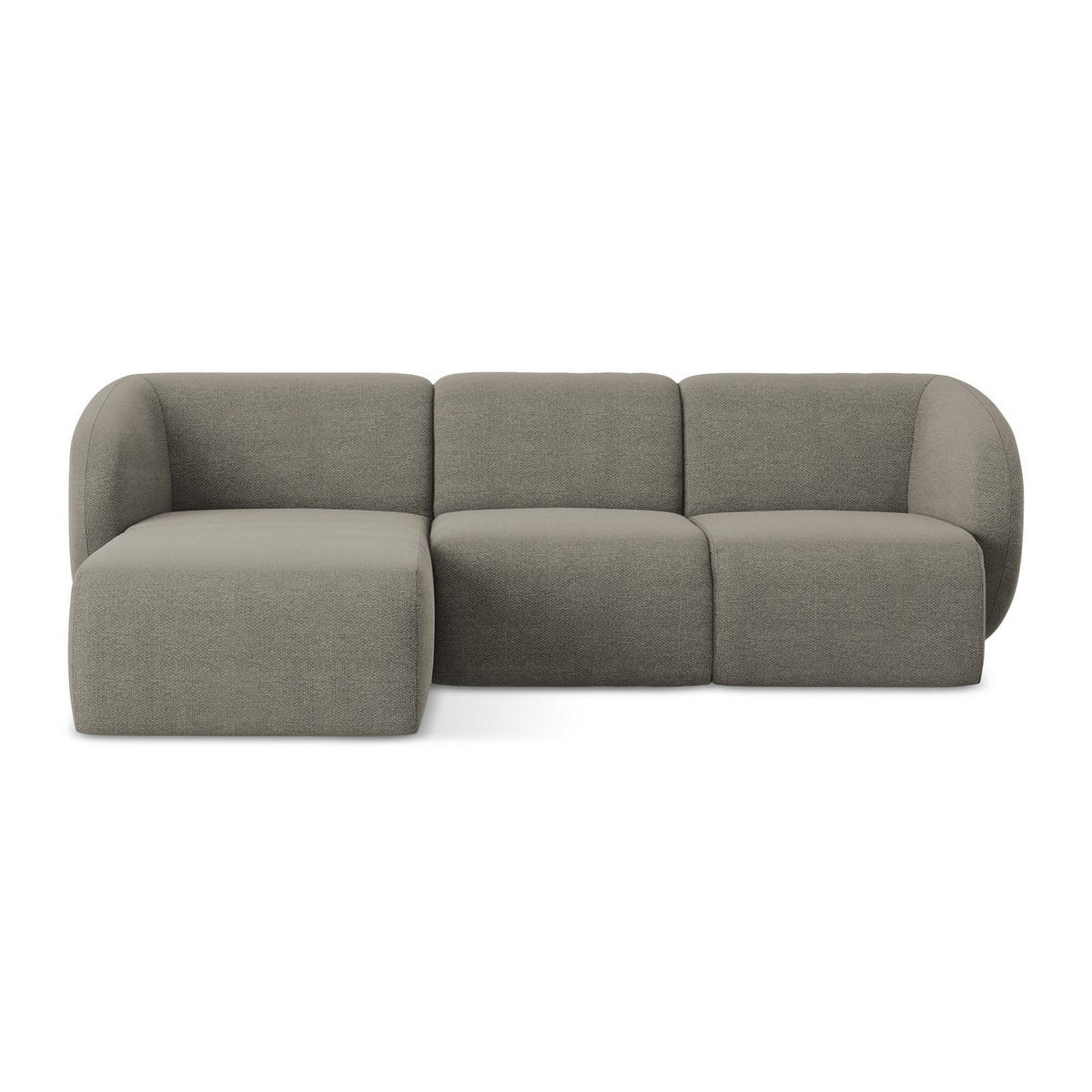 ECKSOFA Links Bouclé Stoff Grau - Schwarz/Grau, Holzwerkstoff/Kunststoff (248/166cm) - LaMiaSofa