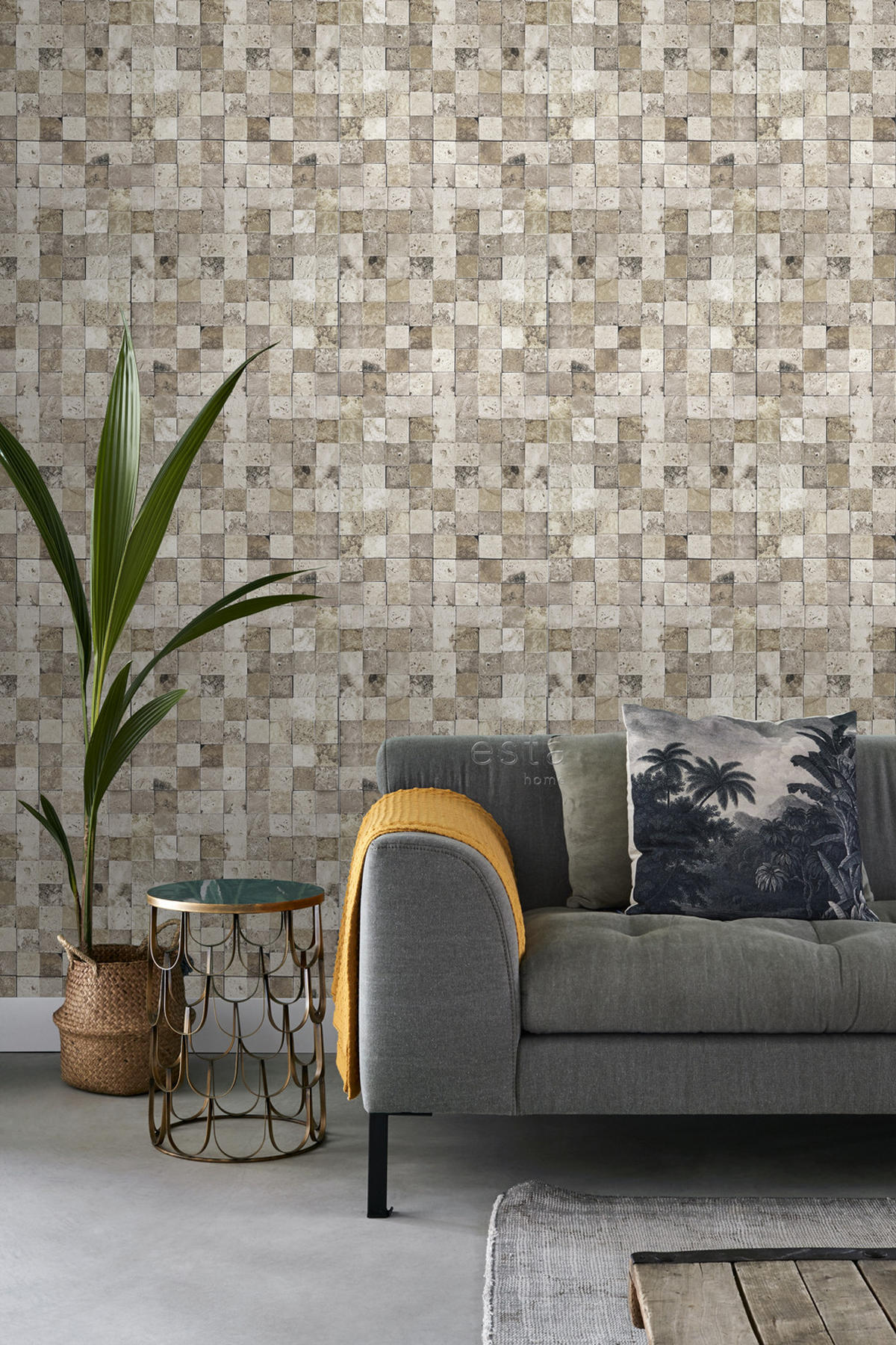 XXL-VLIESTAPETE Marmor Plätze 50 x 900 cm - Beige, Papier (50/900cm) - ESTAhome