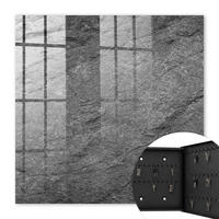SCHLÜSSELBOX Schwarz 30x30 cm- Türöffnung nach rechts - Grauer Stein - Grau, Metall (30/30/5cm) - TULUP