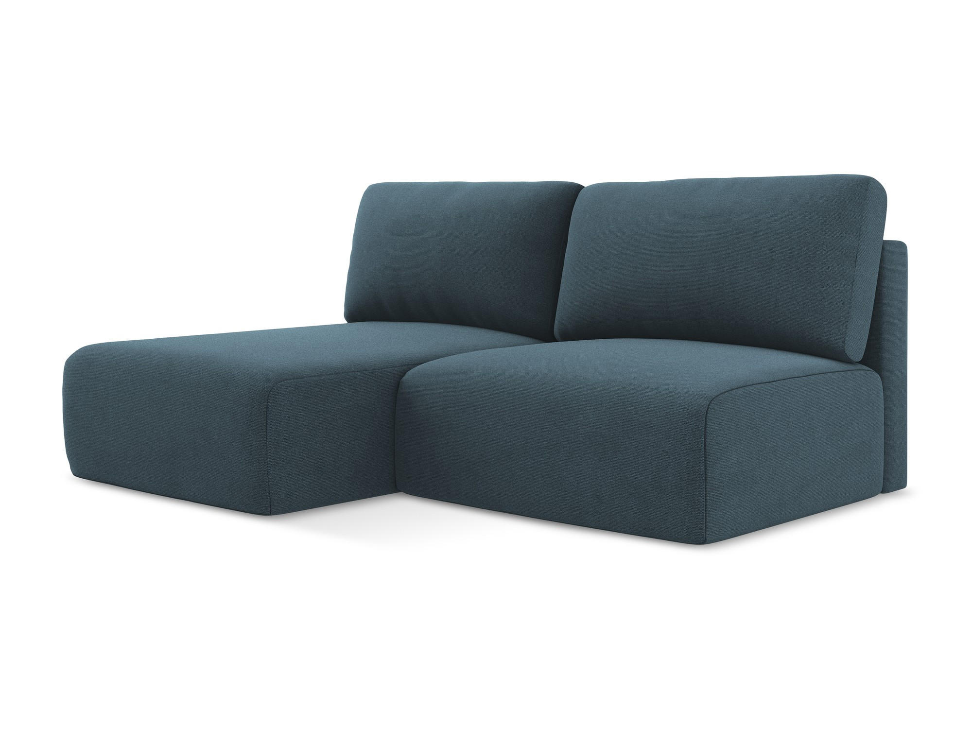 ECKSOFA mit Schlaffunktion links Strukturstoff Stoff Blau - Blau/Pink, Kunststoff/Textil (149/210cm) - Makamii