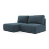 ECKSOFA mit Schlaffunktion links Strukturstoff Stoff Blau - Blau/Pink, Kunststoff/Textil (149/210cm) - Makamii