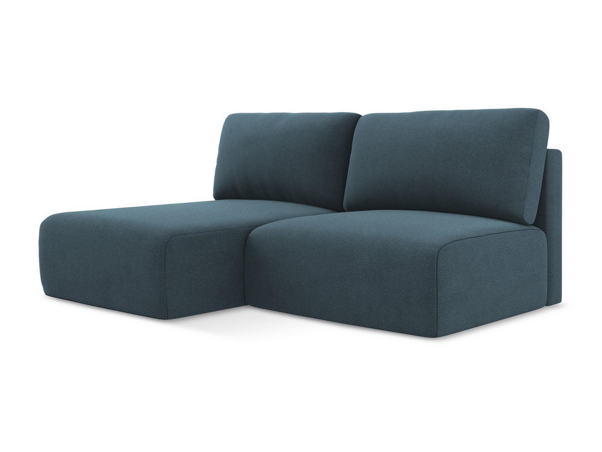ECKSOFA mit Schlaffunktion links Strukturstoff Stoff Blau - Blau/Pink, Kunststoff/Textil (149/210cm) - Makamii