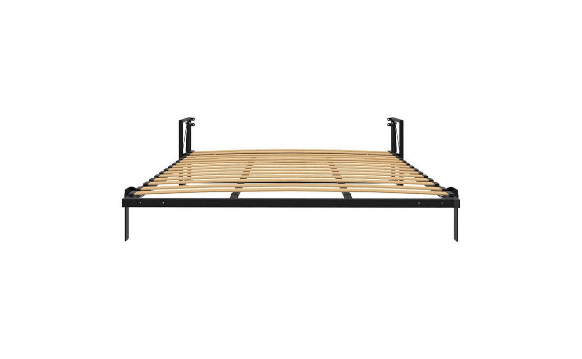 WANDBETT Morphy Classik Modulares SizeFlex- und TypeFlex-System - 160x200 Vertikal - Schwarz, Holz/Metall (160/200cm) - WallBedKing
