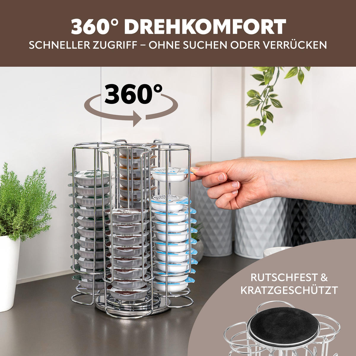 KAPSELSTÄNDER, für TASSMO, chrom - Chromfarben, Metall (20.5/26/20.5cm) - bremermann