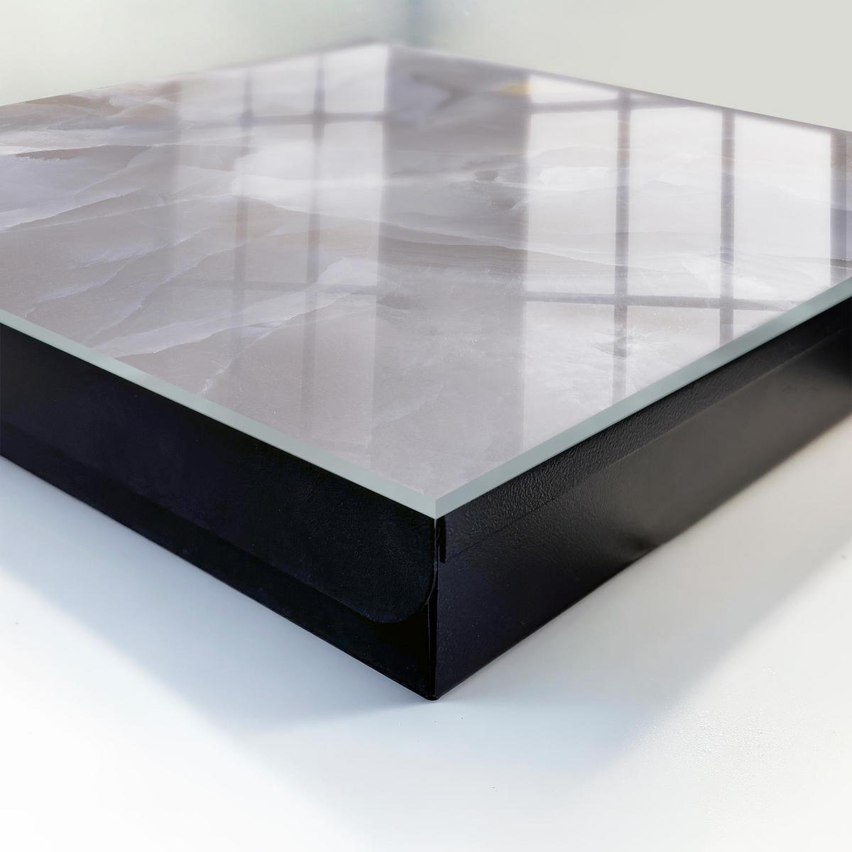 SCHLÜSSELBOX Schwarz 30x30 cm- Türöffnung nach rechts - Graue Eleganz - Grau, Metall (30/30/5cm) - TULUP