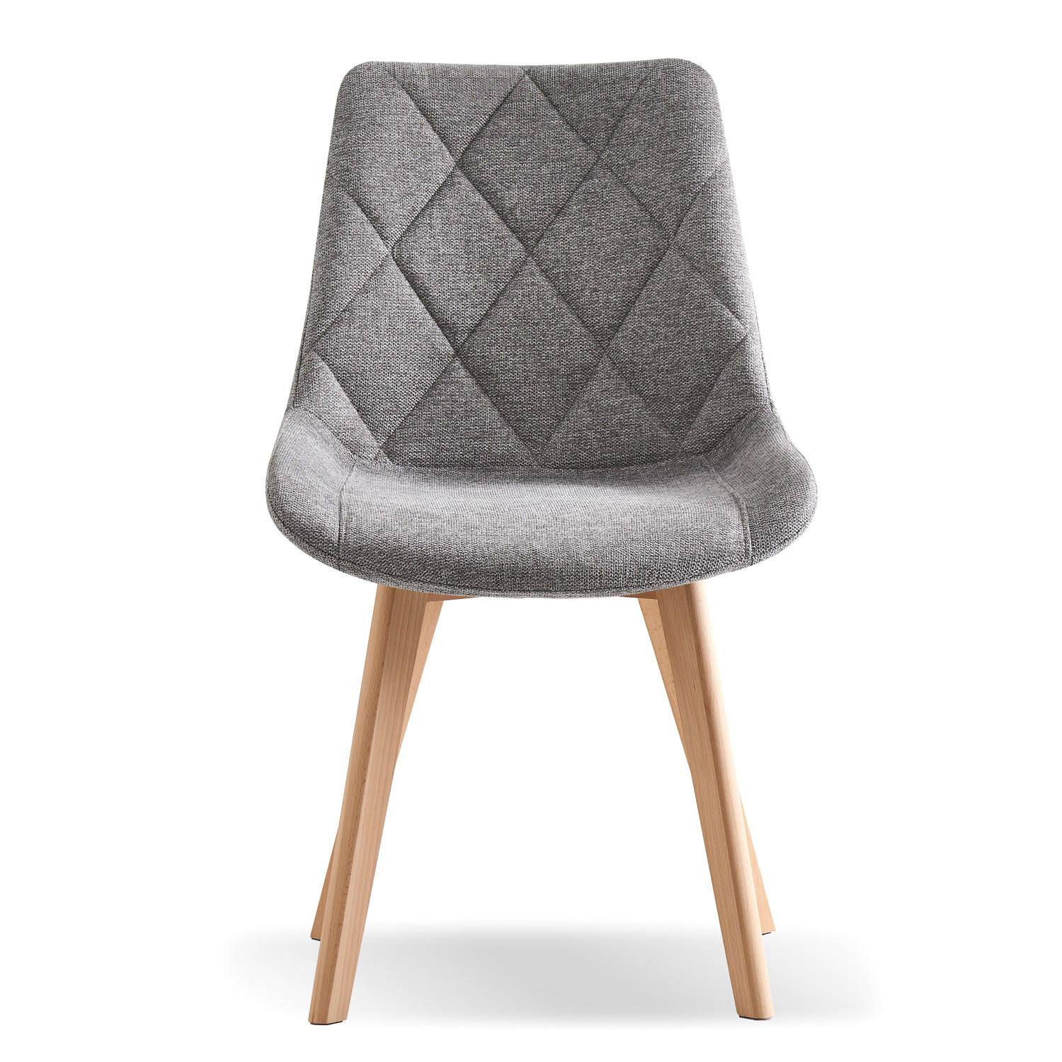 STUHL TANIA Grau 2 Stück - Grau, Holz/Textil (52/88/60cm) - B&D Home