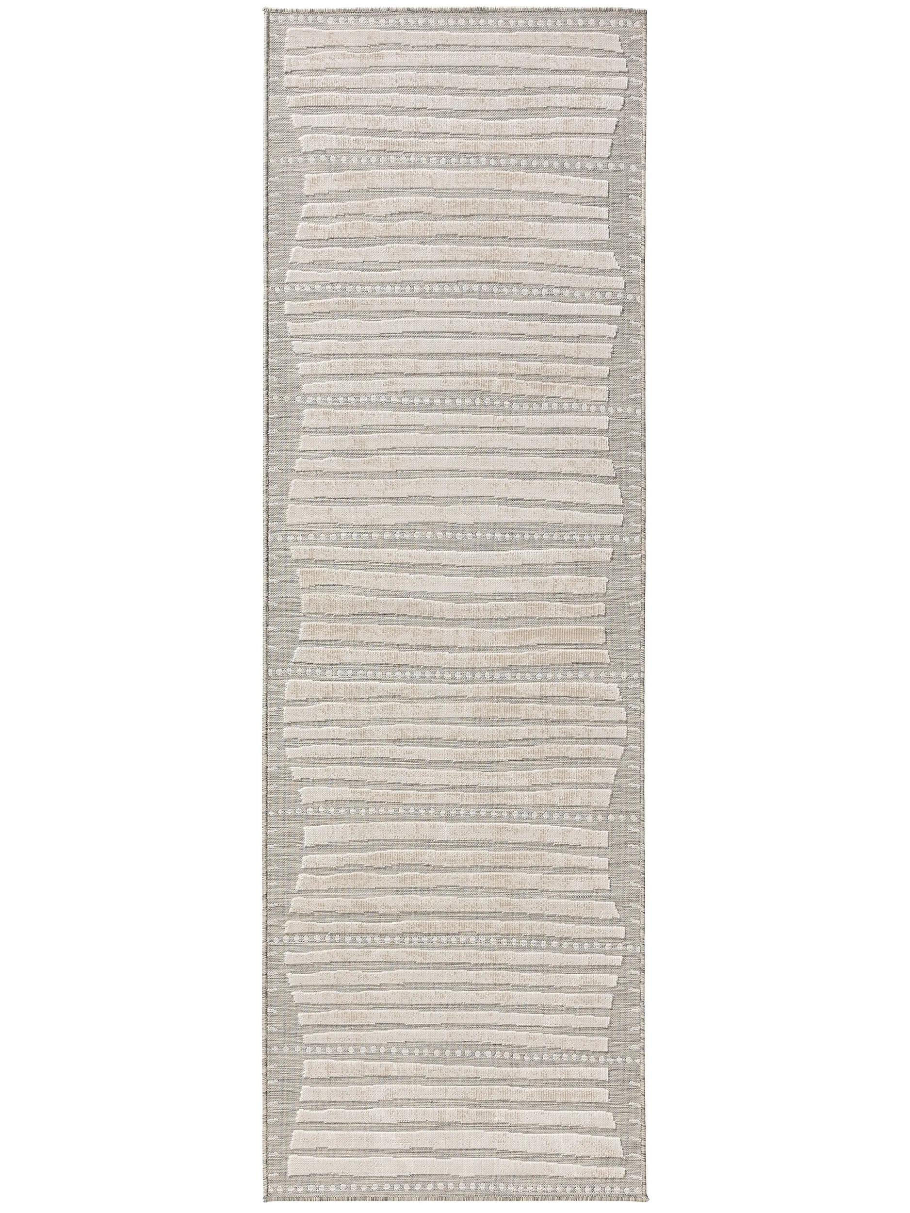 benuta VNITŘNÍ a venkovní běhoun Flora Šedá 80x250 cm