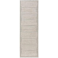 VNITŘNÍ a venkovní běhoun Flora Šedá 80x300 cm - krémová, plast/umělá hmota (80/300cm) - benuta