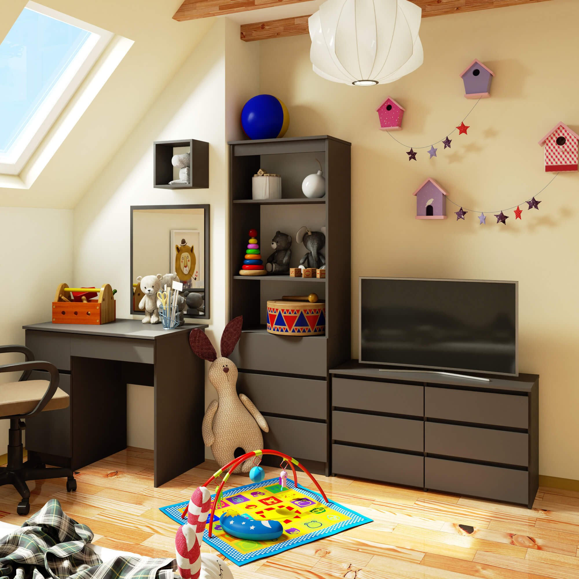 Thumbnail - Milordbikes Kommode, Grau, Holz, 100x57x35 cm, Wohnzimmer, Kommoden & Sideboards, Kommoden