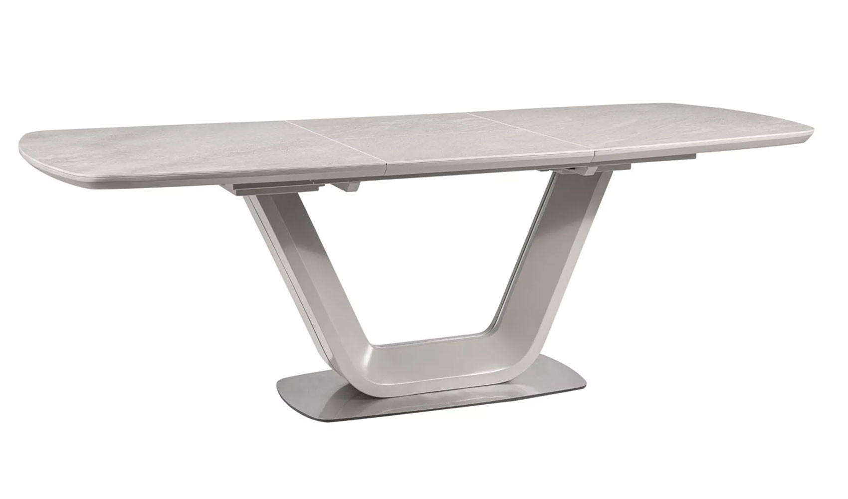 ESSTISCH Accra Marmor Grau / Edelstahl 160-220 / 90 / 76cm - Grau, Holz/Keramik (90/220/76cm) - Feldmann-Wohnen