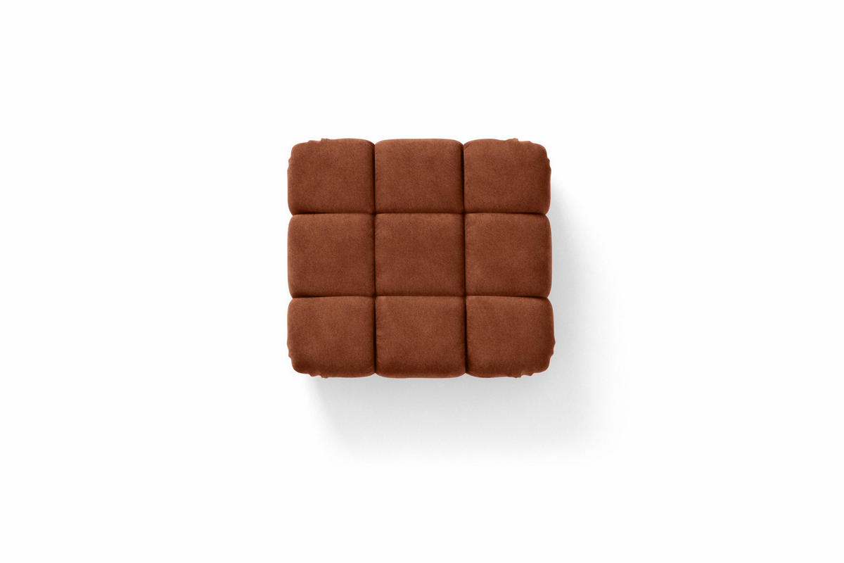 HOCKER Modularer, Veloursstoff Salvador, Dunkelbraun, Selia - Dunkelbraun, Holz (95/40/95cm) - Kaiser Möbel