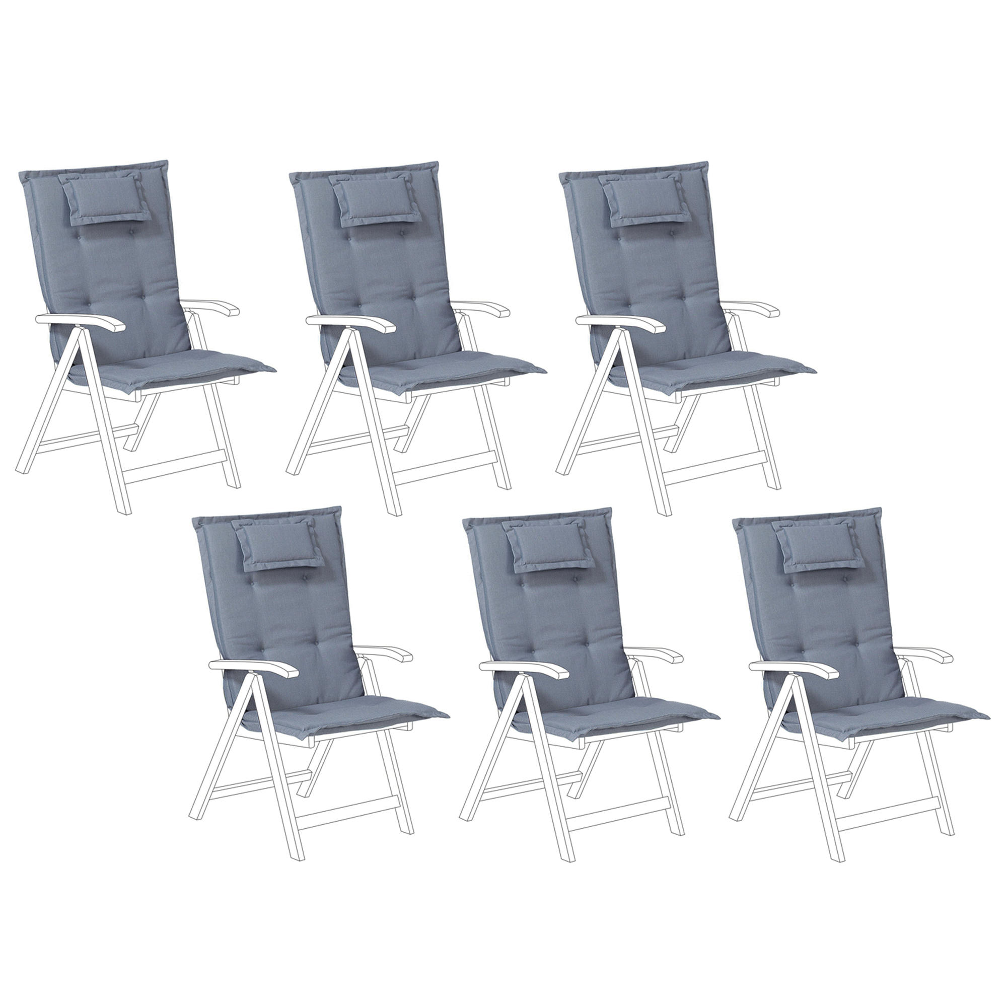 PERNE pentru scaun set de 6 albastră 50/45 cm Java/Amantea