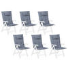 SITZAUFLAGEN 6er-Set Blau 50/45 cm Java/Amantea - Blau, Textil (71/71/50cm) - Beliani