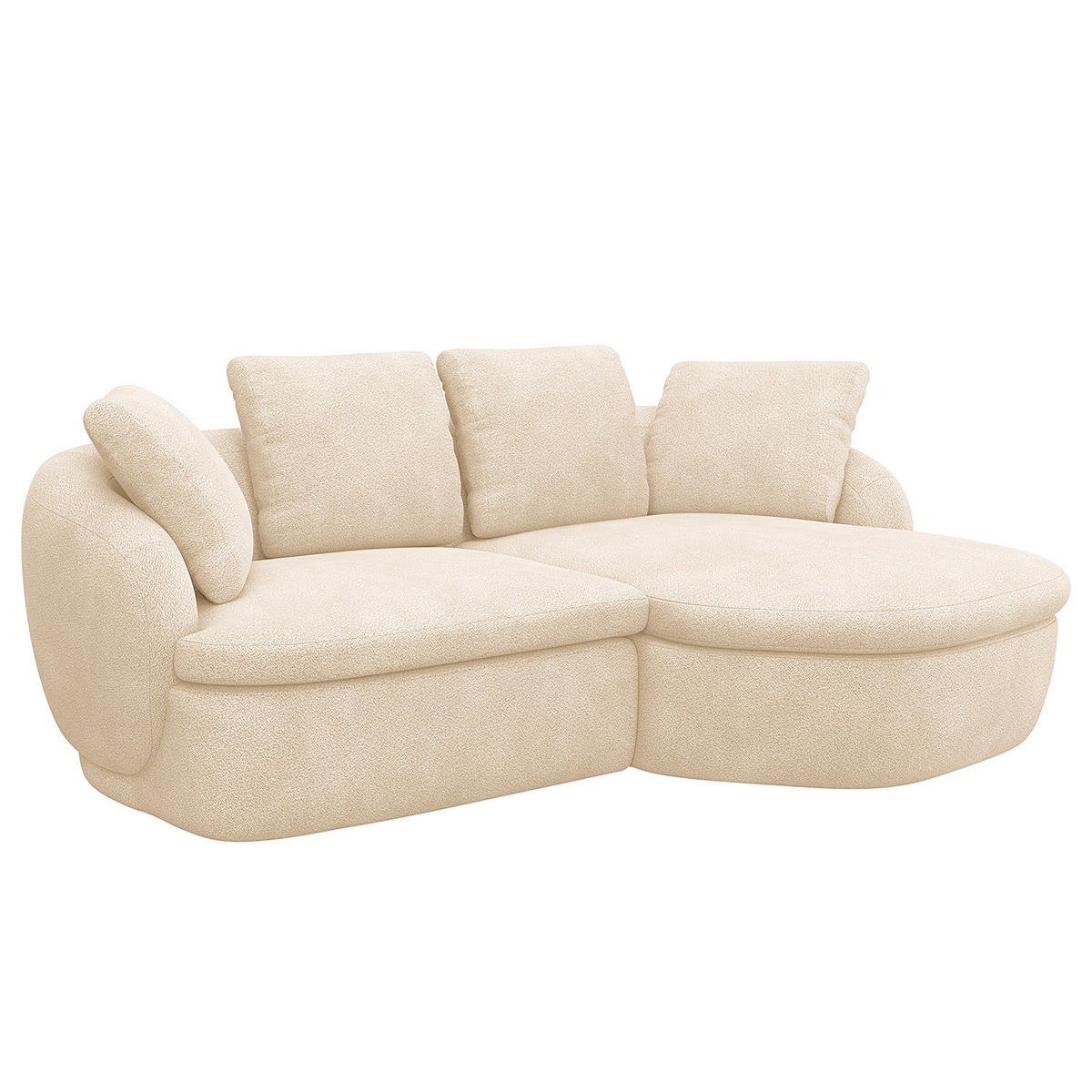 ECKSOFA mit Longchair - Beige/Schwarz, Kunststoff/Textil (217/146cm) - home24