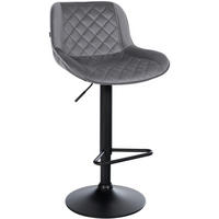 BARHOCKER Samt Dunkelgrau - Dunkelgrau/Schwarz, Textil/Metall (50/84/52cm) - CLP