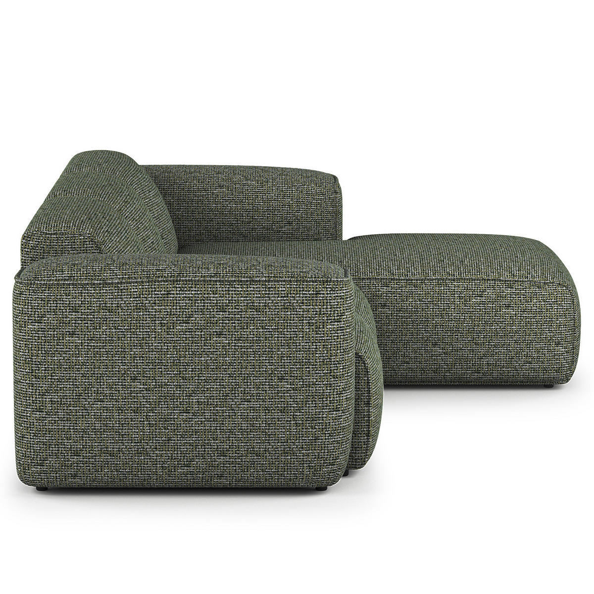 3-SITZER ECKSOFA mit Longchair - Schwarz/Grün, Kunststoff/Textil (251/173cm) - home24