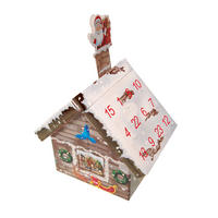 CHRISTBAUMSCHMUCK Adventskalender Haus mit Figuren Mehrfarbig 4cm (Glas / 24 Stk.) - Multicolor, Glas (3/4/3cm) - Krebs Glas Lauscha