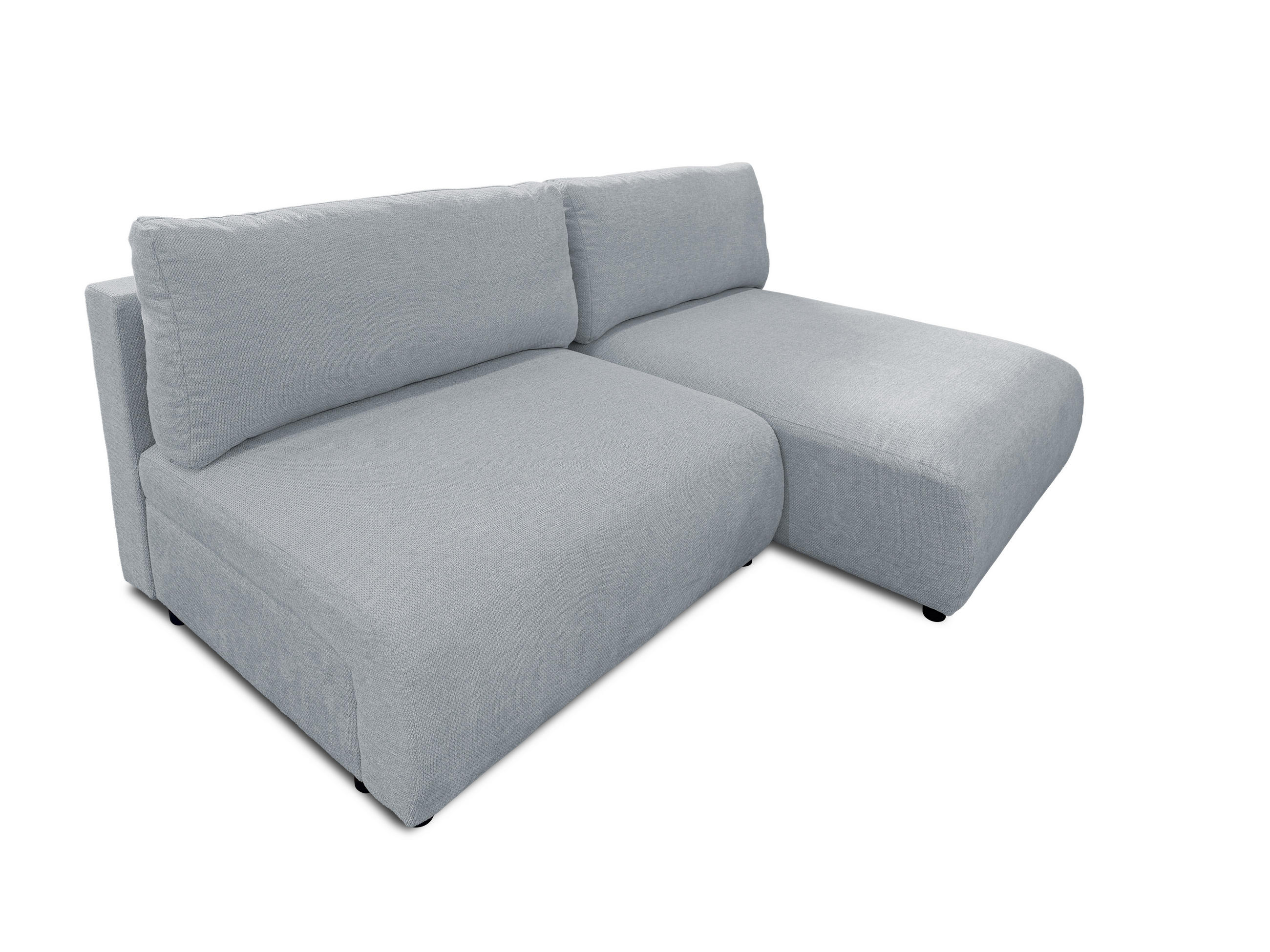 ECKSOFA Sora mit Schlaffunktion, Bettkasten und extra tiefer Komfortzone aus hochwertigem Grau Strukturstoff - Schwarz/Grau, Holz/Kunststoff (200/140cm) - S-Style