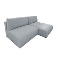 ECKSOFA Sora mit Schlaffunktion, Bettkasten und extra tiefer Komfortzone aus hochwertigem Grau Strukturstoff - Schwarz/Grau, Holz/Kunststoff (200/140cm) - S-Style