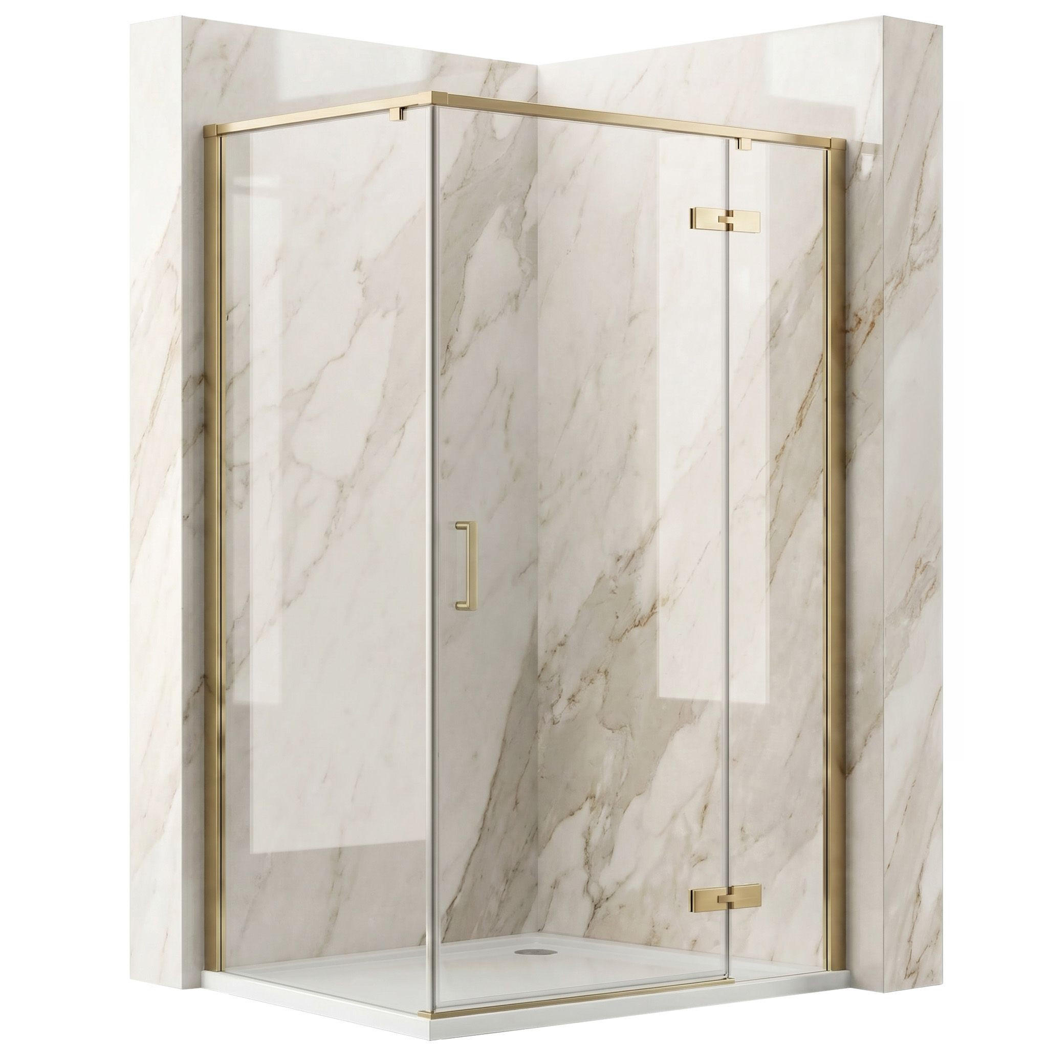 REA Duschkabine Gold 98.5x195x78.5 cm