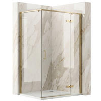 DUSCHKABINE Rea Bruno 120x90 Brush Gold - Goldfarben, Glas (88.5/118.5/195cm) - REA