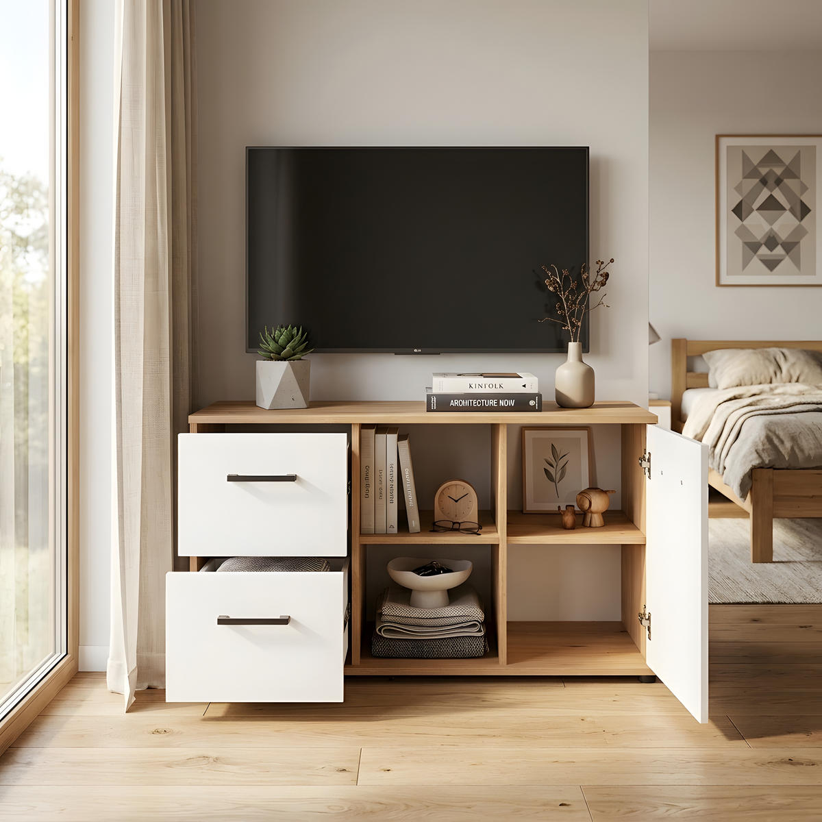 JUGENDZIMMER Mega-Set Bente 5-tlg. - Schwarz/Weiß, Holzwerkstoff/Kunststoff (1/1/1cm) - arthur berndt