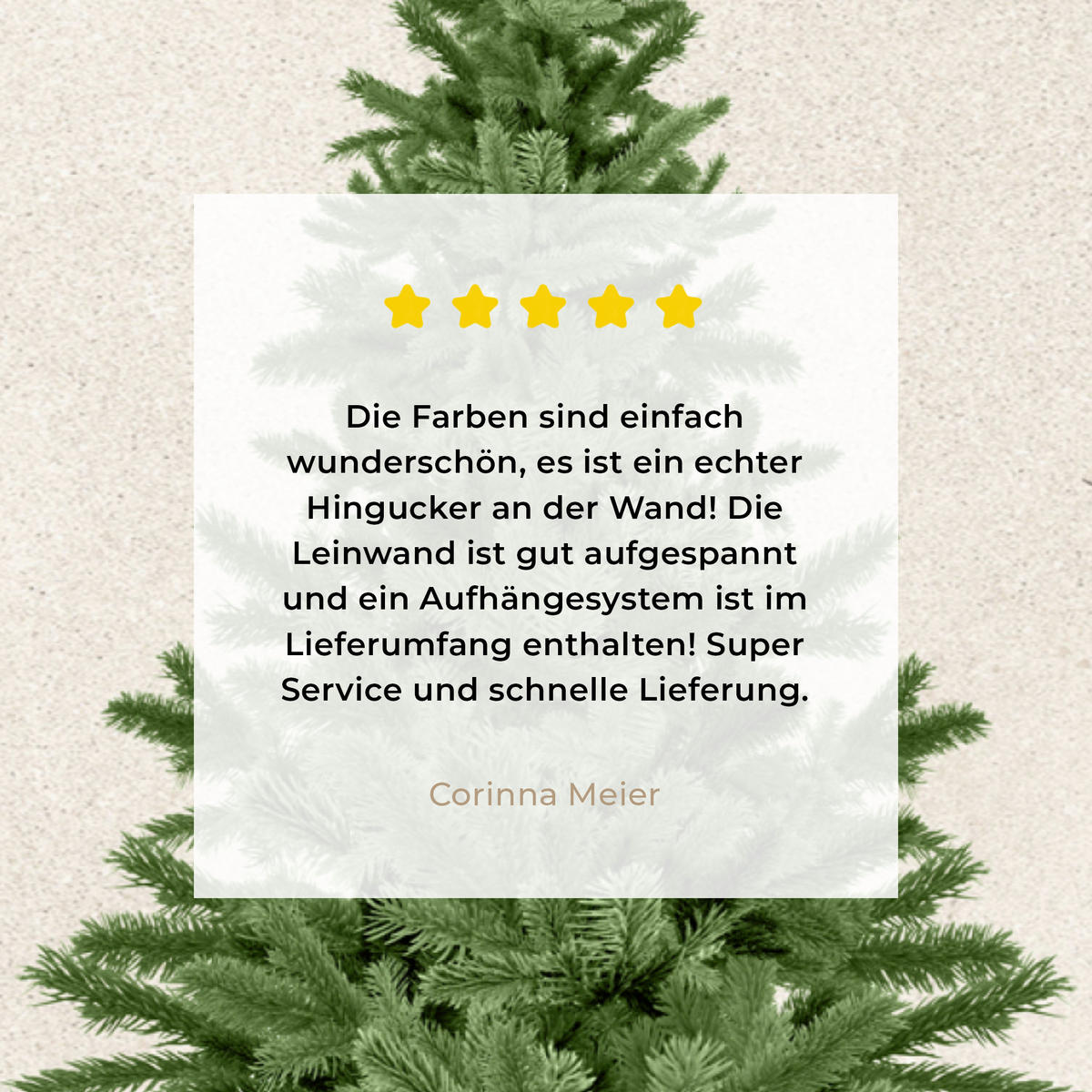 LEINWANDBILD Weihnachtsbaum - Grün - Weihnachten - Feiertage Wandbilder 80x60 cm - Olivgrün, Textil (80/60cm) - MuchoWow