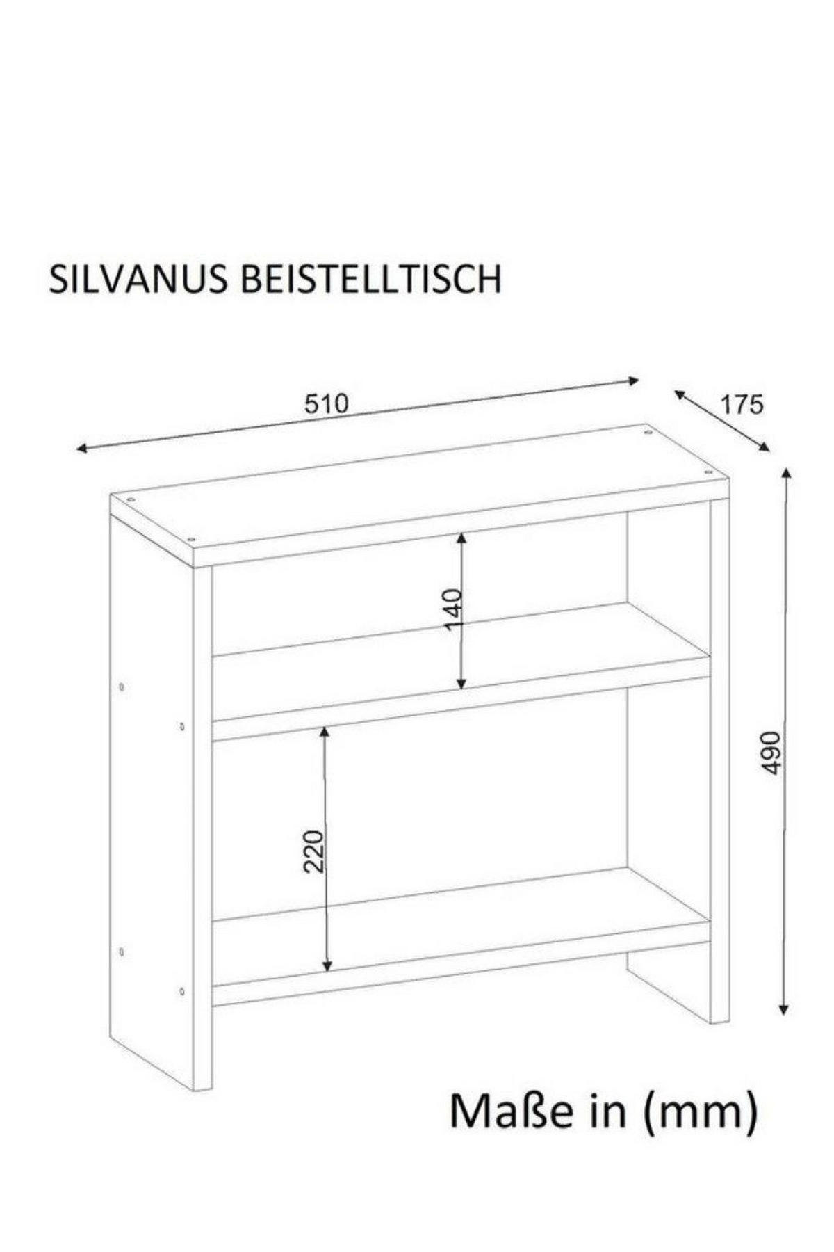 BEISTELLTISCH 51 x 49 x 17,5 cm weiß Ablagetisch - Weiß, Holzwerkstoff (18/51/49cm) - Ibonto