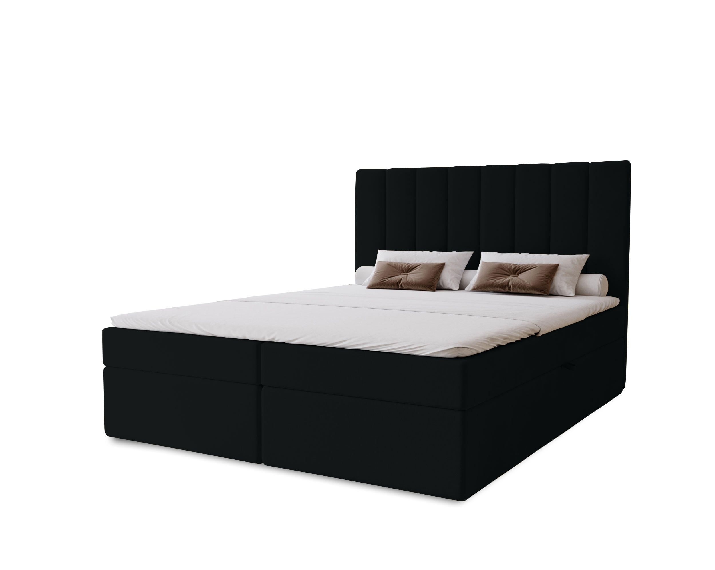 Marpur Boxbett Schwarz 200x200 cm