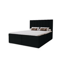 BOXBETT Nero mit 2 Bettkästen, 160x200, Schwarz, Velourstoff, Doppelbett mit Bonell-Matratze - Schwarz, Holz/Kunststoff (160/200cm) - Marpur