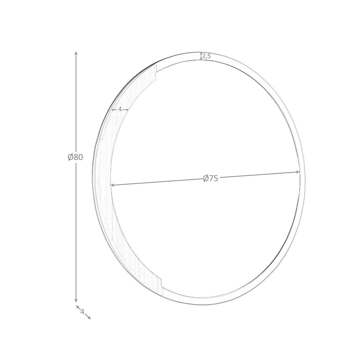 WANDSPIEGEL Wandspiegel Runden schwarzer Stahl Ø80/4 cm - Walnussfarben/Schwarz, Metall (80/4/80cm) - ANGEL CERDA