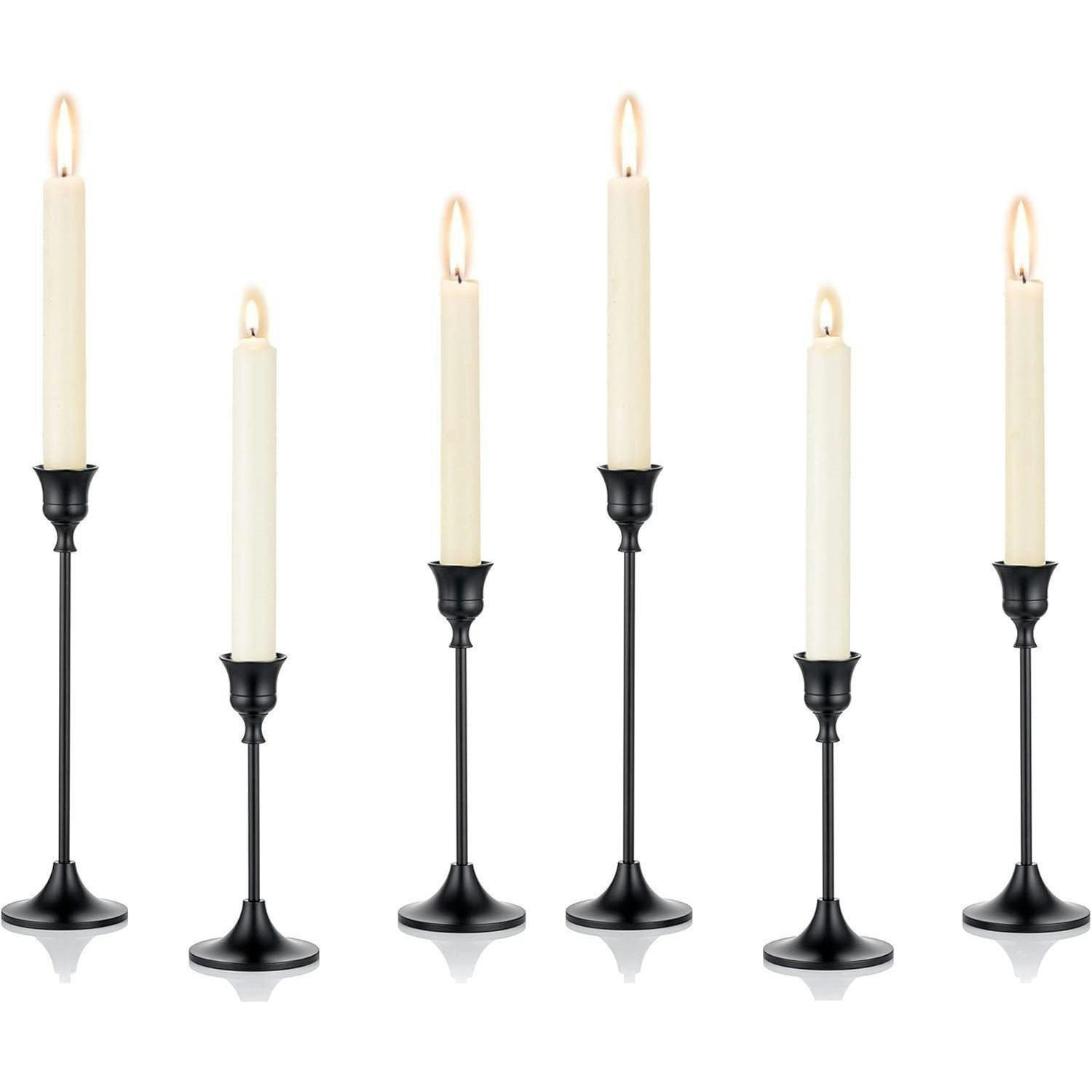 KERZENSTÄNDER 6er Set Metall Schwarz 15/19/24cm - Schwarz, Metall (6.8/23.5/6.9cm)