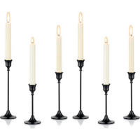 KERZENSTÄNDER 6er Set Metall Schwarz 15/19/24cm - Schwarz, Metall (6.8/23.5/6.9cm)