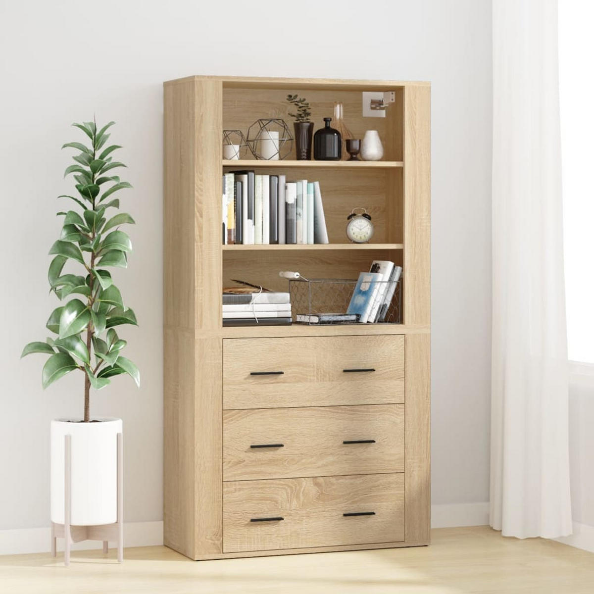 HIGHBOARD Sonoma-Eiche Holzwerkstoff - Braun, Holzwerkstoff (33/70/80cm) - vidaXL