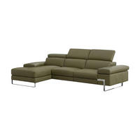 ECKSOFA Lete Echtleder Olivgrün - Olivgrün, Leder/Metall (232/160cm)