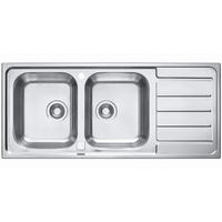 KÜCHENSPÜLE 116x50cm Edelstahl Line maxim 100 Schrank ab 80cm 2x Hahnloch Ablage - Edelstahlfarben, Metall (50/19.5/116cm) - Alveus
