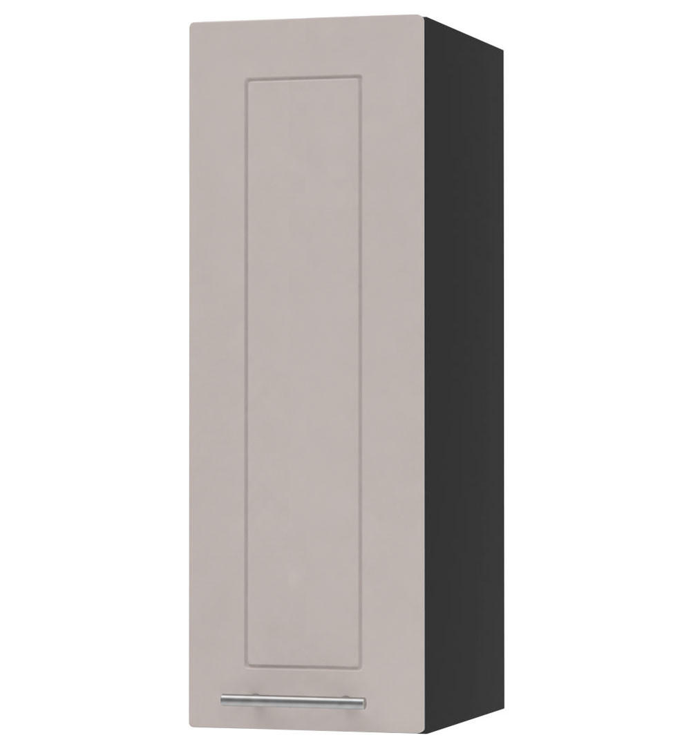KÜCHENHÄNGESCHRANK Kvantum W2/20 Schwarz / Kaschmir Matt 20 / 32,5 / 72cm - Kaschmir/Schwarz, Holz/Holzwerkstoff (20/72/32.5cm) - Feldmann-Wohnen