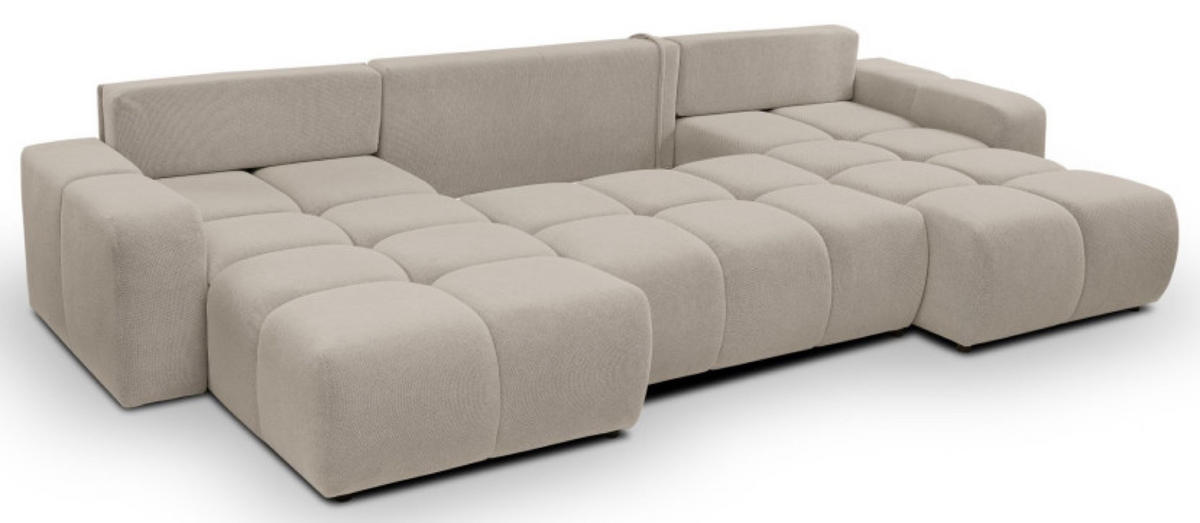 ECKSOFA Dunkelbeige Curio 11 Mit Schlaffunktion - Beige, Textil (359/177cm) - Sepro Meble